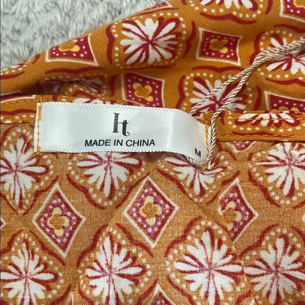 Hotouch Orange Patterned Boho Dress - Picture 7 of 8